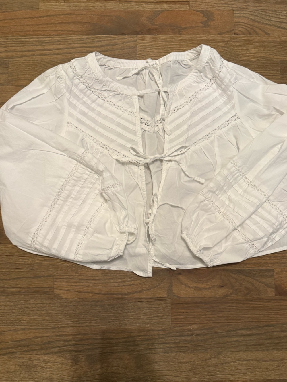White Cotton Tie-Front Blouse-American Eagle